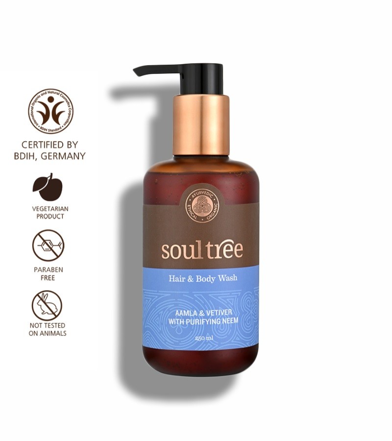 Soultree + body wash + Hair & Body Wash - Aamla & Vetiver with Purifying Neem + 250 ml + shop