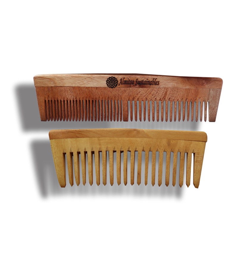Almitra Sustainables + hair tools + Neem Comb – Pack of 2 (Small and Big) +  + buy