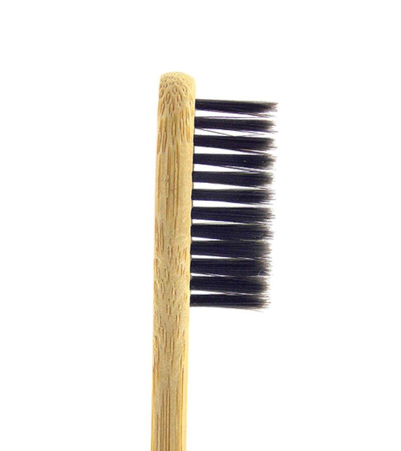 Bamboo India + tools + Bamboo Toothbrush with Soft Charcoal & Medium Purple Bristles + Pack of 2 + online