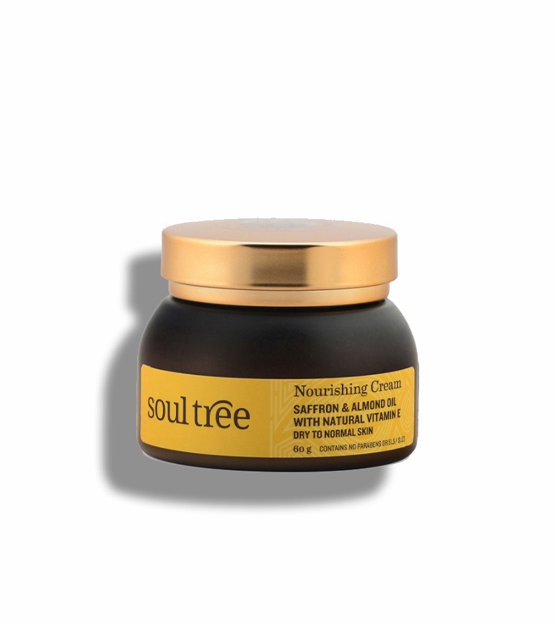 Soultree + face serums + face creams + Nourishing Cream - Saffron & Almond Oil with Natural Vitamin E + 60 gm + buy