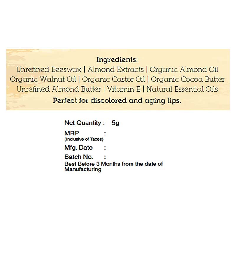 Vikarah + lip balms & butters + Replenishing Almond Lip Balm + 5 gm + discount