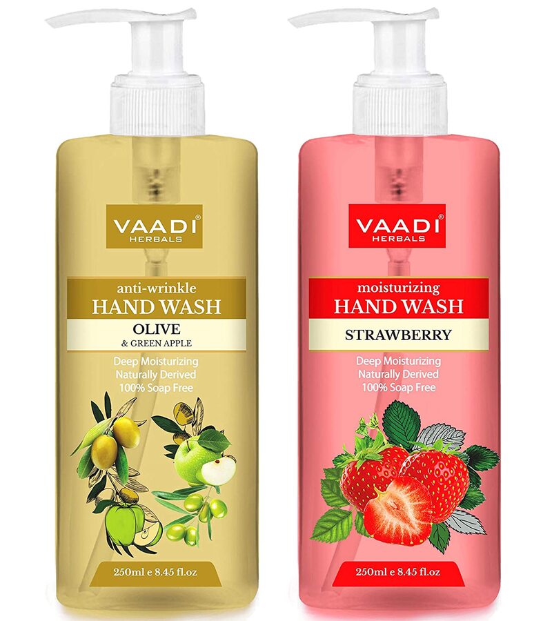 Vaadi Herbals + soaps + liquid handwash + Rejuvenating -  Luxurious Handwash - Olive & Strawberry + Pack of 2 + buy