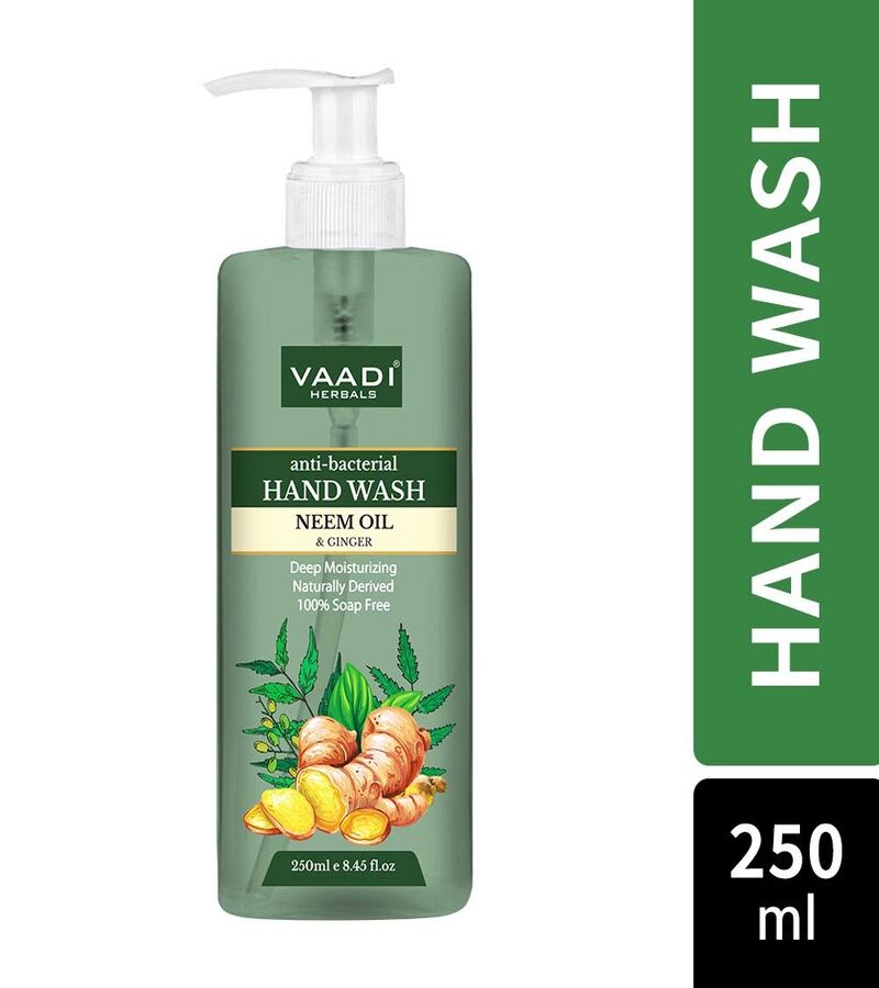 Vaadi Herbals + soaps + liquid handwash + Anti-Bacterial Neem Oil & Ginger Hand Wash + 250 ml + shop