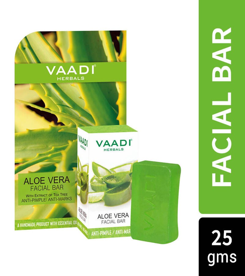 Vaadi Herbals + soaps + liquid handwash + Aloe Vera Facial Bars with Extract of Tea Tree + Pack of 4 + discount