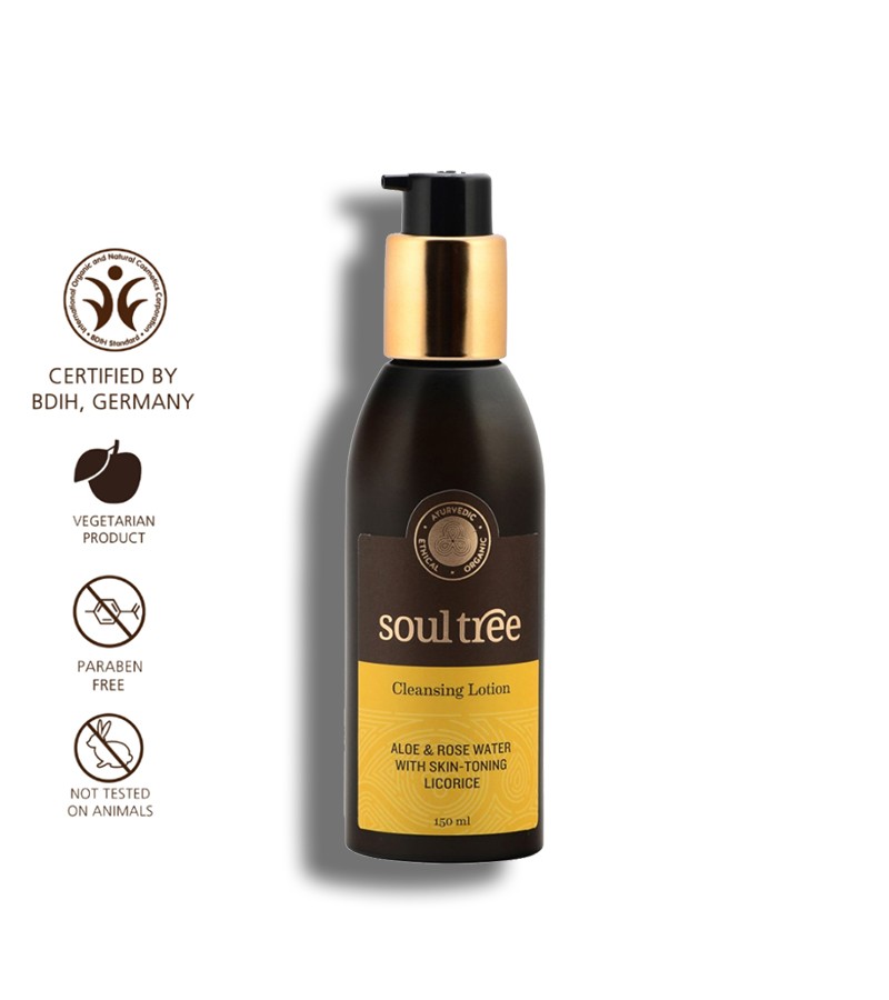 Soultree + body scrubs & exfoliants + Cleansing Lotion - Aloe & Rose Water with Skin-Toning Licorice + 150 ml + shop