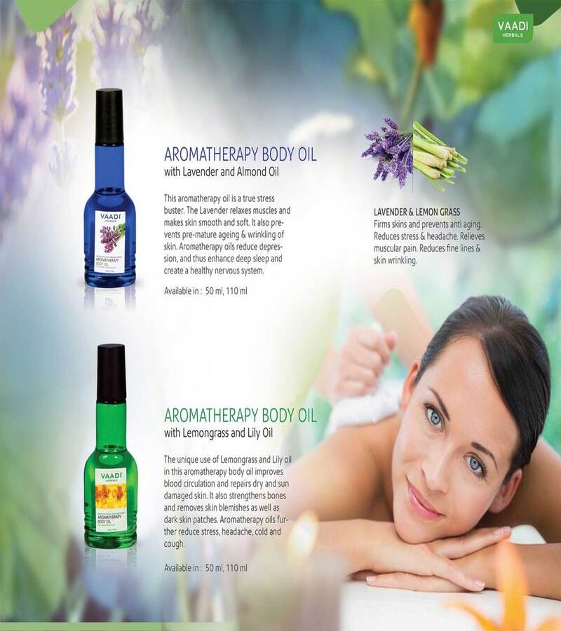 Vaadi Herbals + body oils + Aromatherapy Body Oil-Lavender & Almond Oil + 50 ML + discount