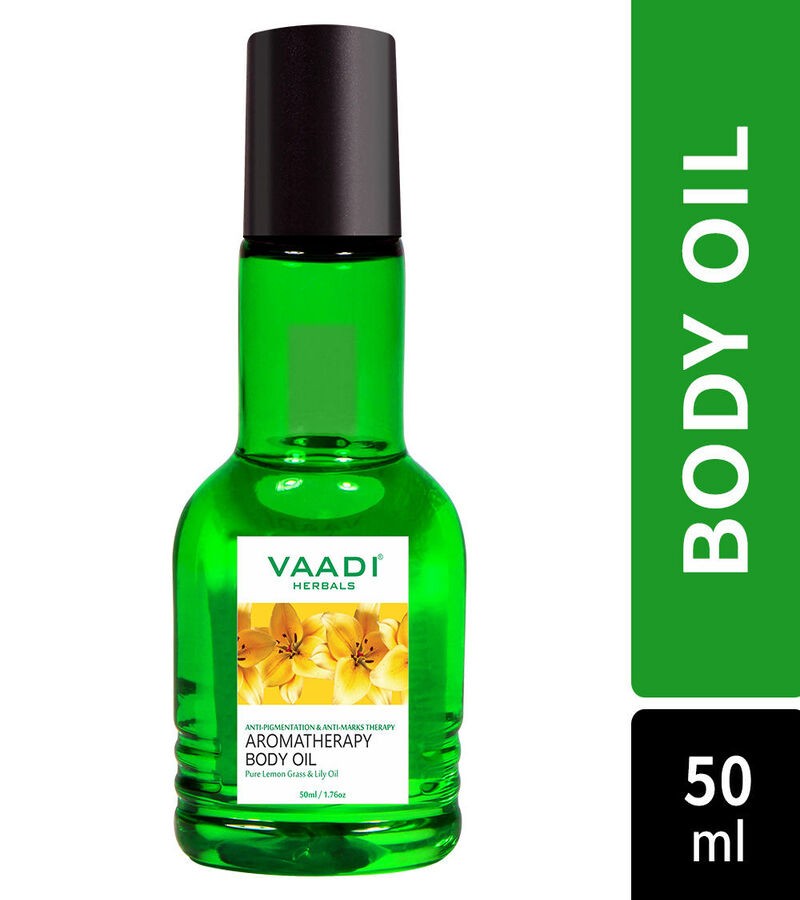 Vaadi Herbals + body oils + Aromatherapy Body Oil-Lemongrass & Lily Oil + 50ml + shop