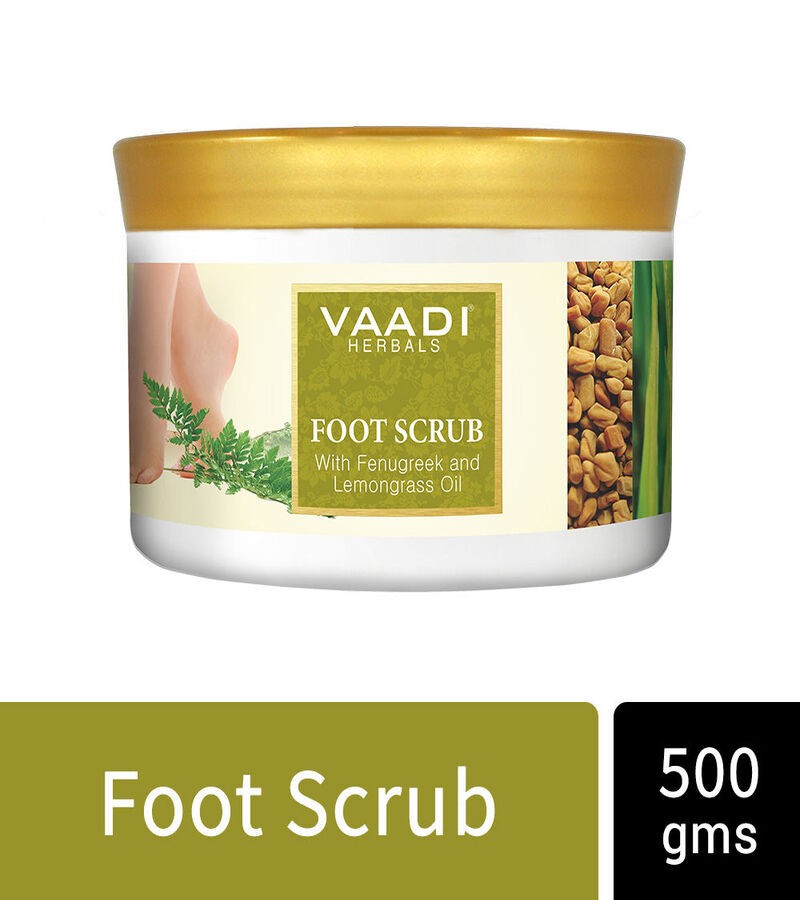 Vaadi Herbals + body scrubs & exfoliants + Foot Scrub With Fenugreek And Lemongrass Oil + 500g + shop