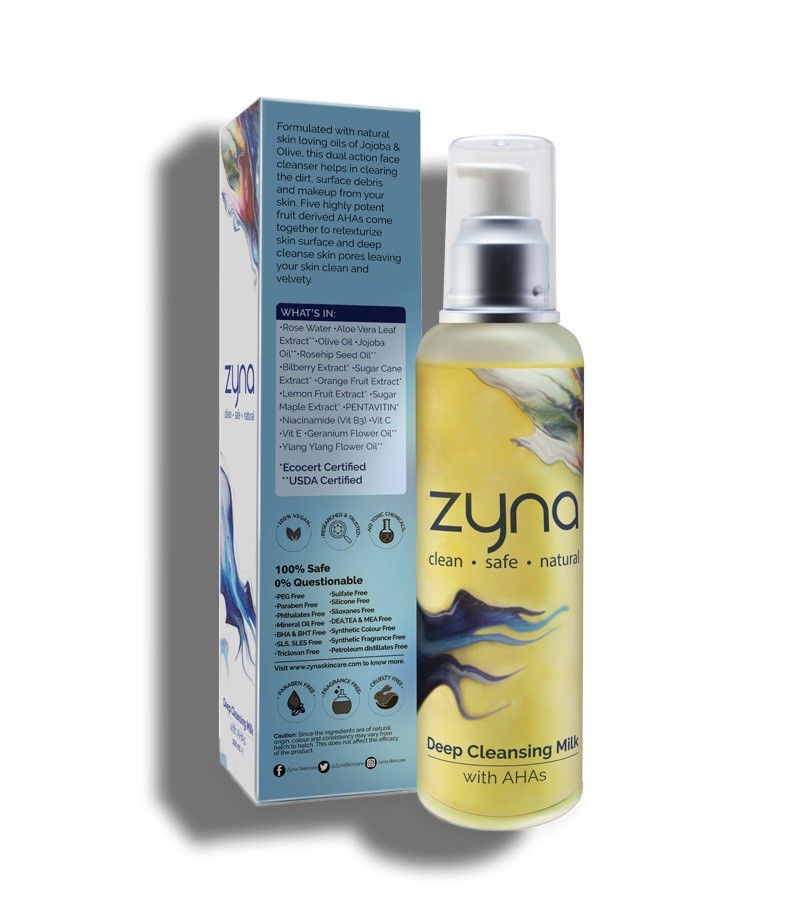 Zyna + face wash + scrubs + Deep Cleansing Milk & Clarifying Face Scrub + 150ml + discount