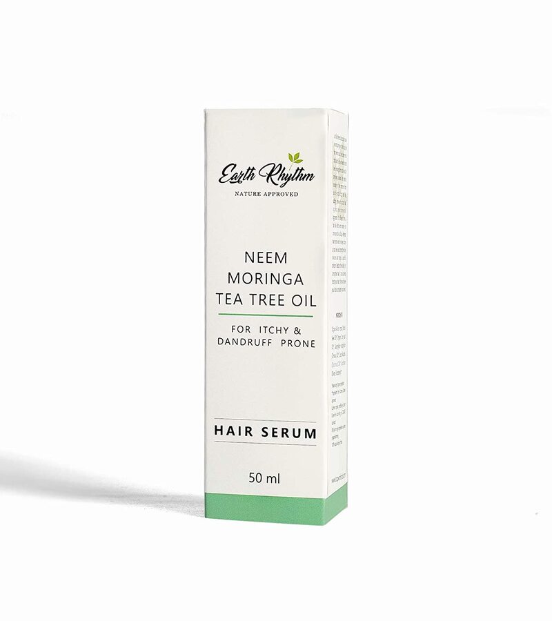 Earth Rhythm + hair oil + serum + Neem, Moringa & Tea Tree Oil Hair Serum + 50 ML + shop