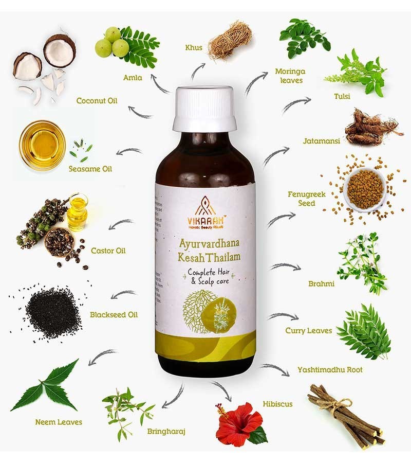 Vikarah + hair oil + serum + Ayurvardhana Kesah Thailam + 100 ml + online