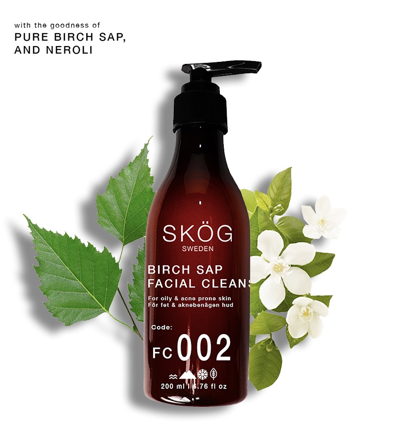 Skog + face wash + scrubs + Birch Sap Facial Cleanser + 200 ml + online