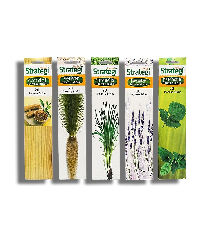 Herbal Strategi + incense sticks + Natural Aromatic Sticks + 20*5 sticks + buy