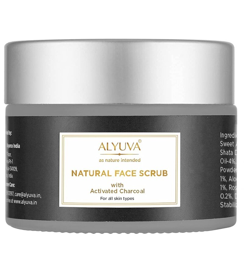 Alyuva + face wash + scrubs + Herbal Face Scrub with Activated Charcoal + 50gm + buy