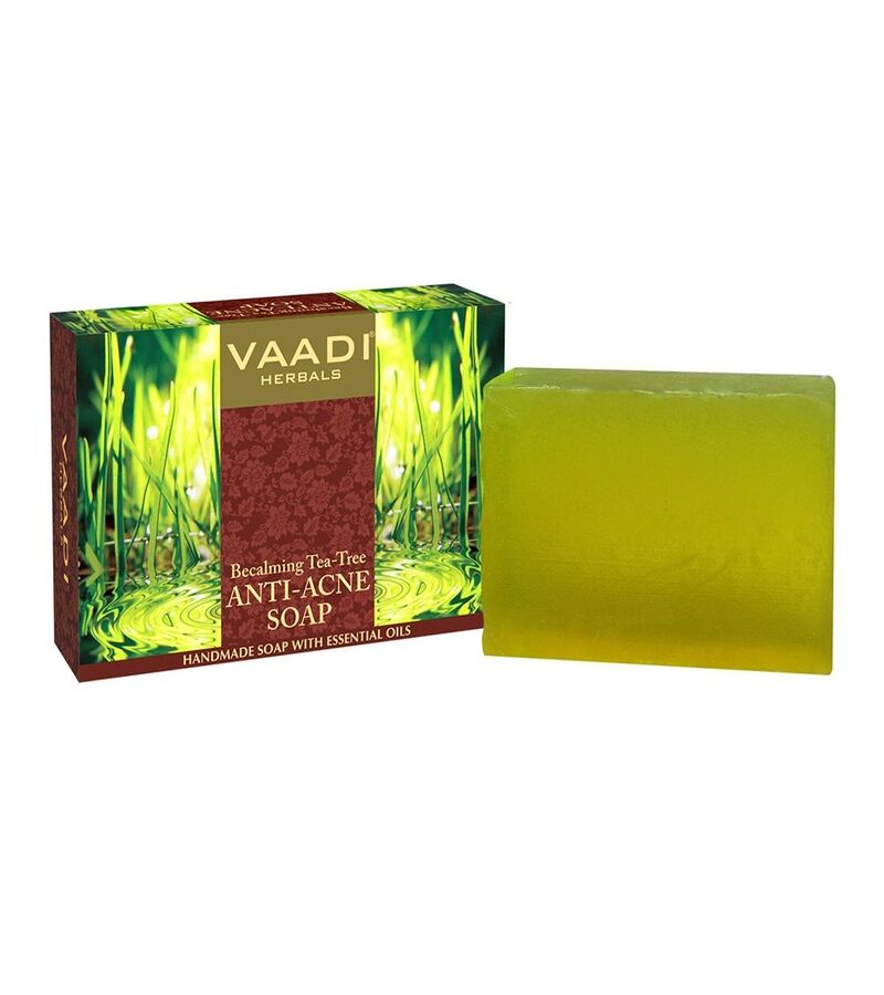 Vaadi Herbals + soaps + liquid handwash + Becalming Tea Tree Soap Anti-Acne therapy + Pack of 3 + shop