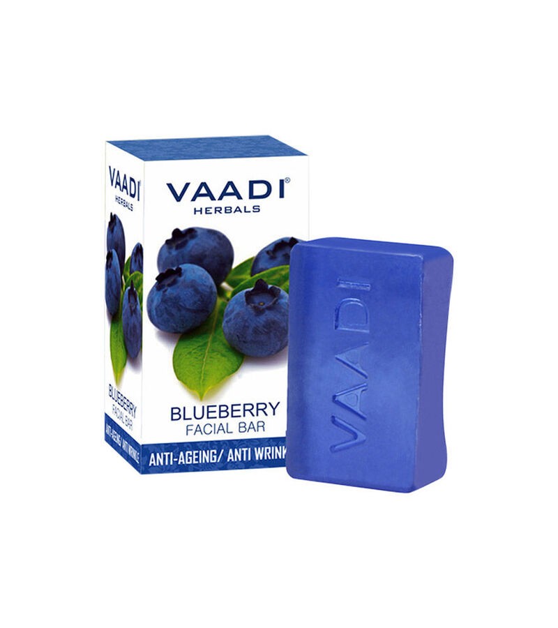 Vaadi Herbals + soaps + liquid handwash + Blueberry Facial Bar with Extract of Mint + 25g + buy