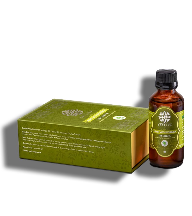 Satliva + face oils + Hemp with Moringa Face and Body oil + 100 ml + shop
