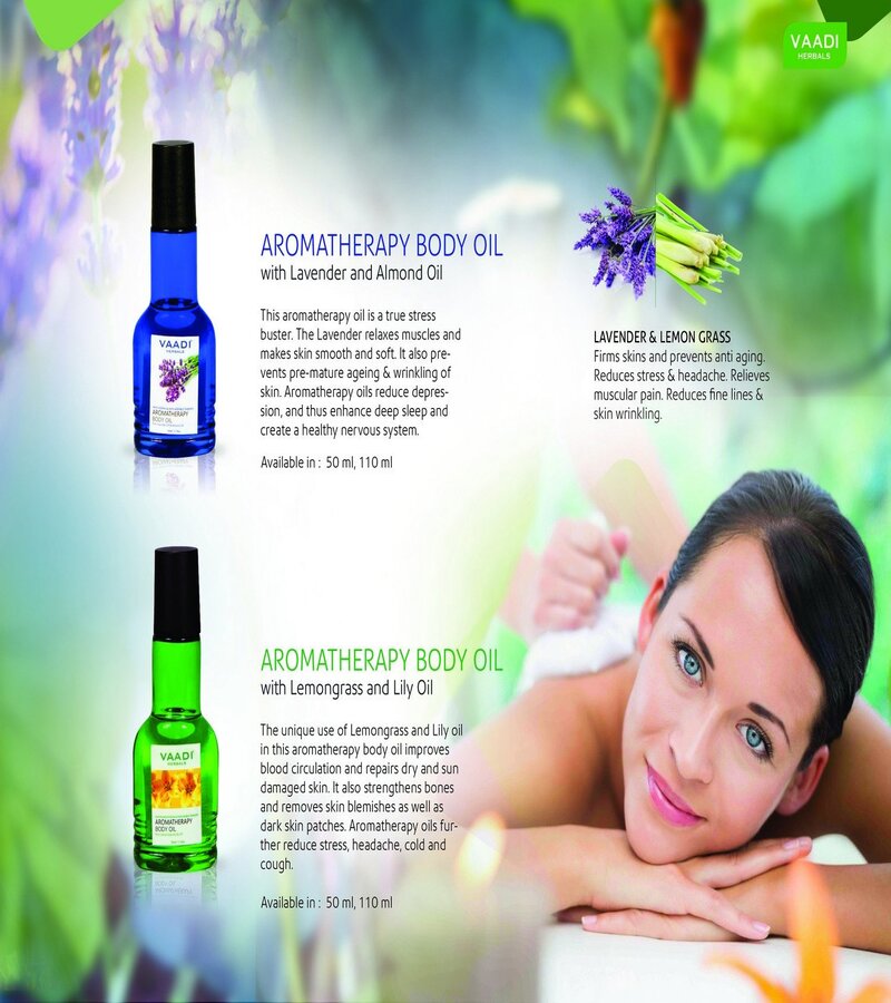 Vaadi Herbals + body oils + Aromatherapy Body Oil-Lavender & Almond Oil + 110ml + deal