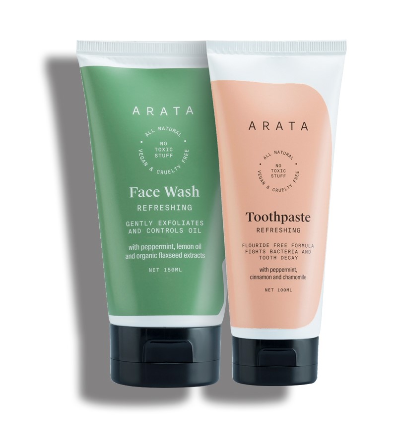 Arata + toothpaste & tabs + Natural Face Wash & Toothpaste Combo For Men & Women + 250ml + buy
