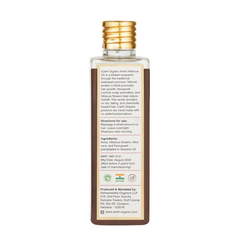 Earth Organic + hair oil + serum + Amla Hibiscus Oil + 100ml + shop