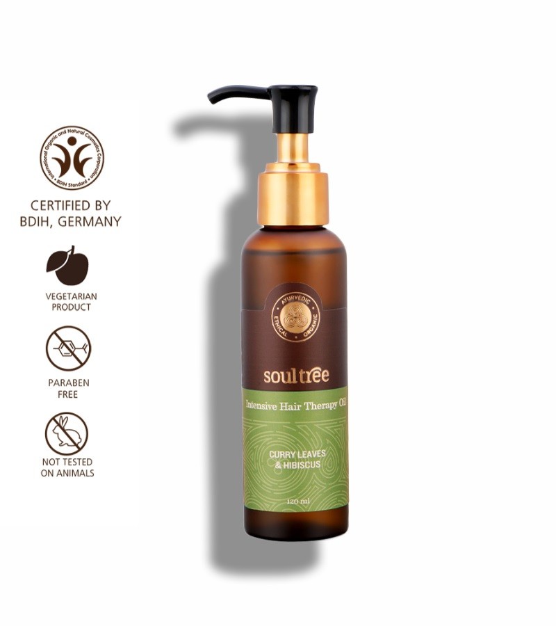 Soultree + hair oil + serum + Intensive Hair Therapy Oil with Curry Leaves and Hibiscus + 120 ml + shop