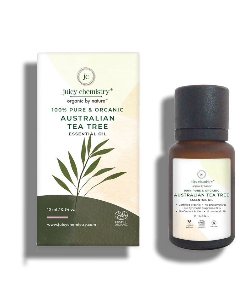 Juicy Chemistry + essential oils + 100% Organic Australian Tea Tree Essential Oil + 10 ml + shop