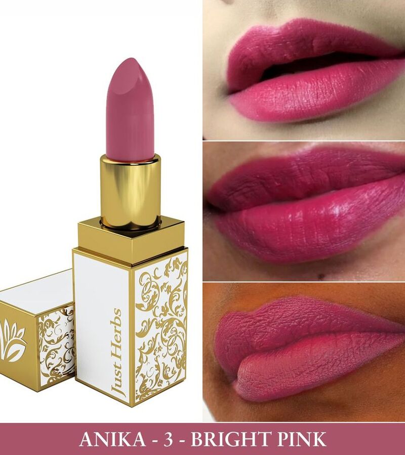 Just Herbs + lips + Herb Enriched Ayurvedic Lipstick + Bright Pink + shop