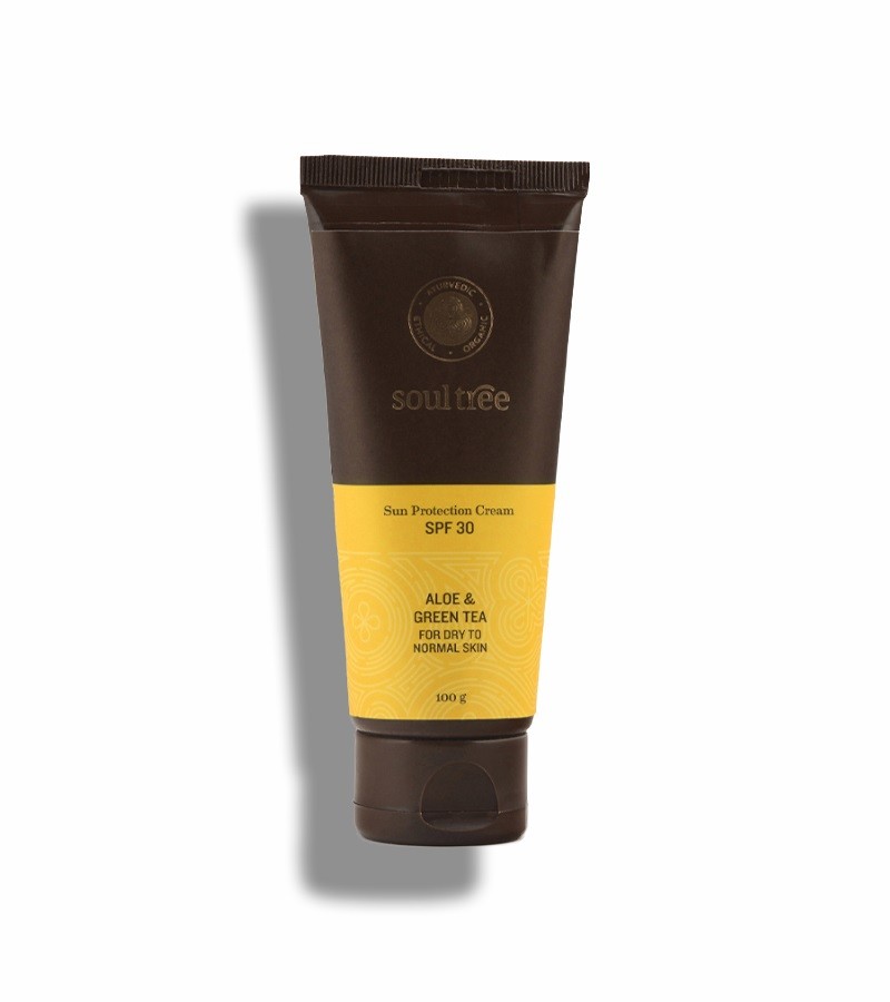 Soultree + sun care + Sun Protection Cream with Aloe & Green Tea - SPF 30 + 100 gm + buy