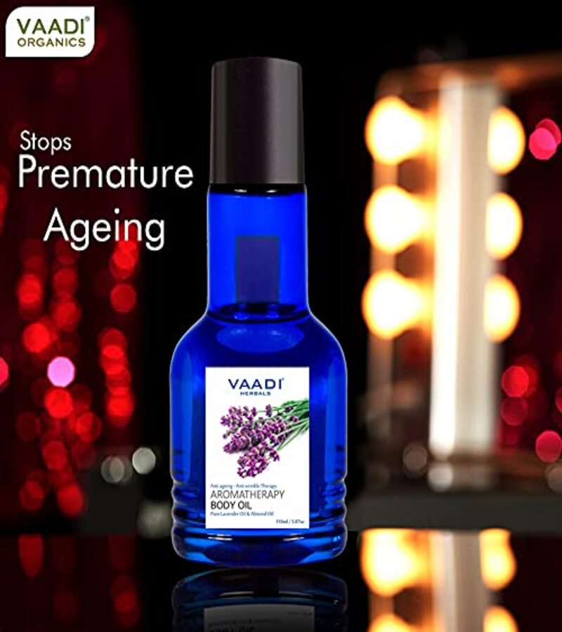 Vaadi Herbals + body oils + Aromatherapy Body Oil-Lavender & Almond Oil + 110ml + discount