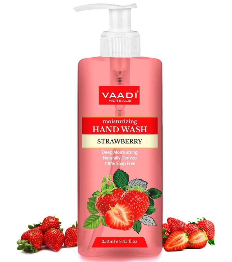 Vaadi Herbals + soaps + liquid handwash + Deep Moisturizing Strawberry Hand Wash + 250 ml + shop