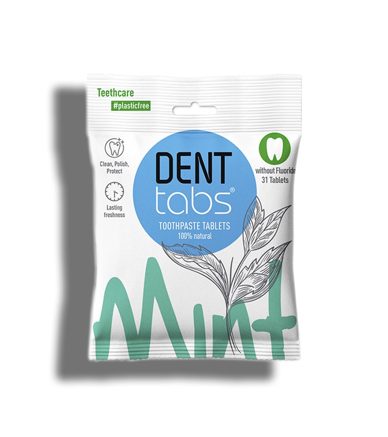 Denttabs + toothpaste & tabs + Denttabs toothpaste tablets – Mint flavor Plastic Free 31 tablets without fluoride + 31 Tablets + buy