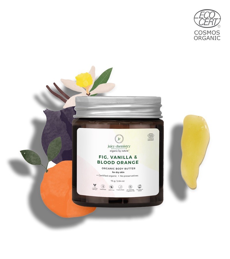 Juicy Chemistry + body butters + creams + Organic Fig  Vanilla & Blood Orange Body Butter + 75gm + online