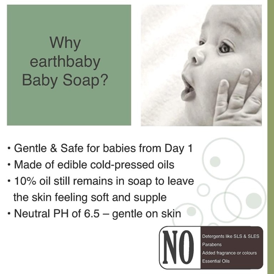 earthBaby + baby bath & shampoo + Handmade Baby Soap, for babies below 1 year, 3*100gm, Pack of 3 + 3*100g + online