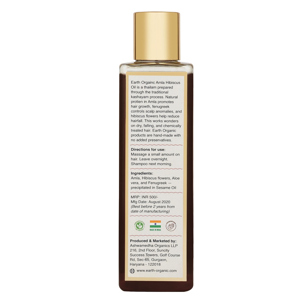 Earth Organic + hair oil + serum + Amla Hibiscus Oil + 200ml + shop