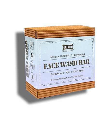 Goli Soda + face wash + scrubs + All Natural Probiotics & Rejuvenating Face Wash Bar + 90 gm + buy