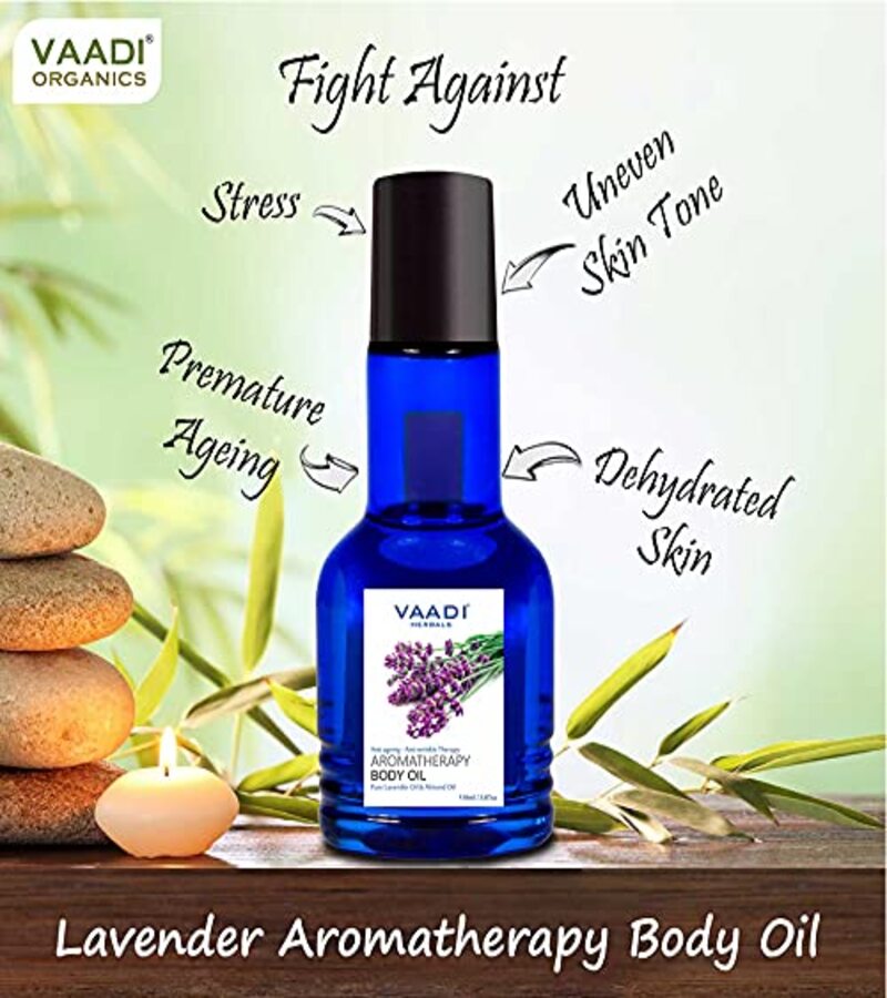 Vaadi Herbals + body oils + Aromatherapy Body Oil-Lavender & Almond Oil + 110ml + online