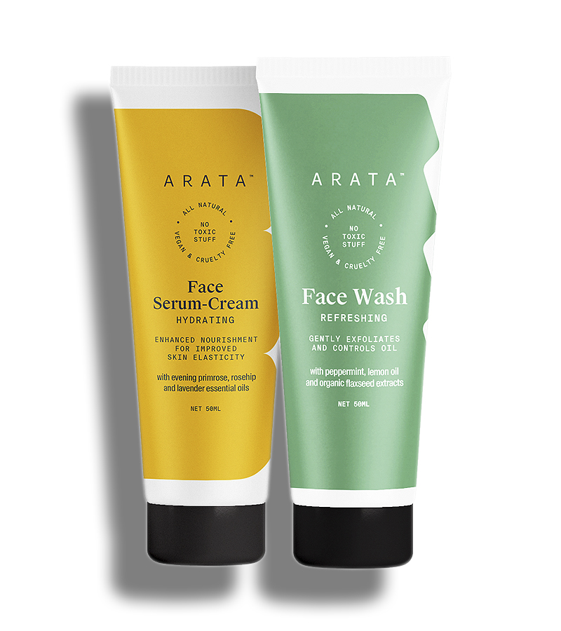 Arata + face serums + face creams + Natural Anti-Aging Face Kit For Men & Women with Face Serum & Face Wash + 100ml + buy