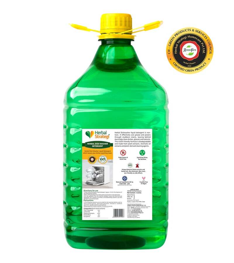 Herbal Strategi + dish cleaners + Natural  Diswasher Liquid Detergent + 5L + buy