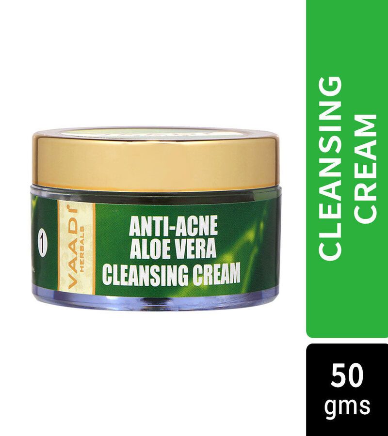 Vaadi Herbals + face serums + face creams + Anti-Acne Aloe Vera Cleansing Cream + 50g + shop