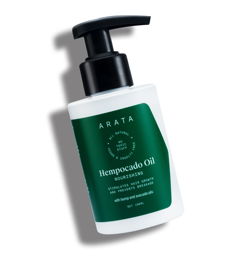 Arata + hair oil + serum + Natural Nourishing Hempocado Hair Oil With Hempseed & Avocado Oil For Men & Women + 100ml + shop