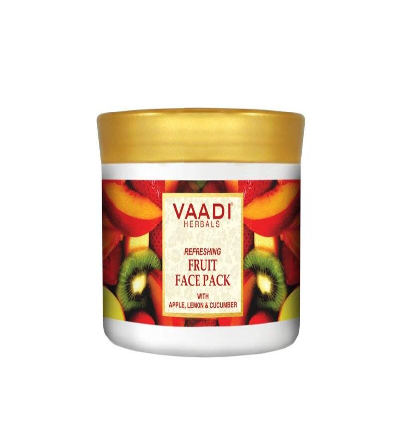 Vaadi Herbals + peels & masks + Refreshing Fruit Face Pack with Apple Lemon & Cucumber + 600g + buy