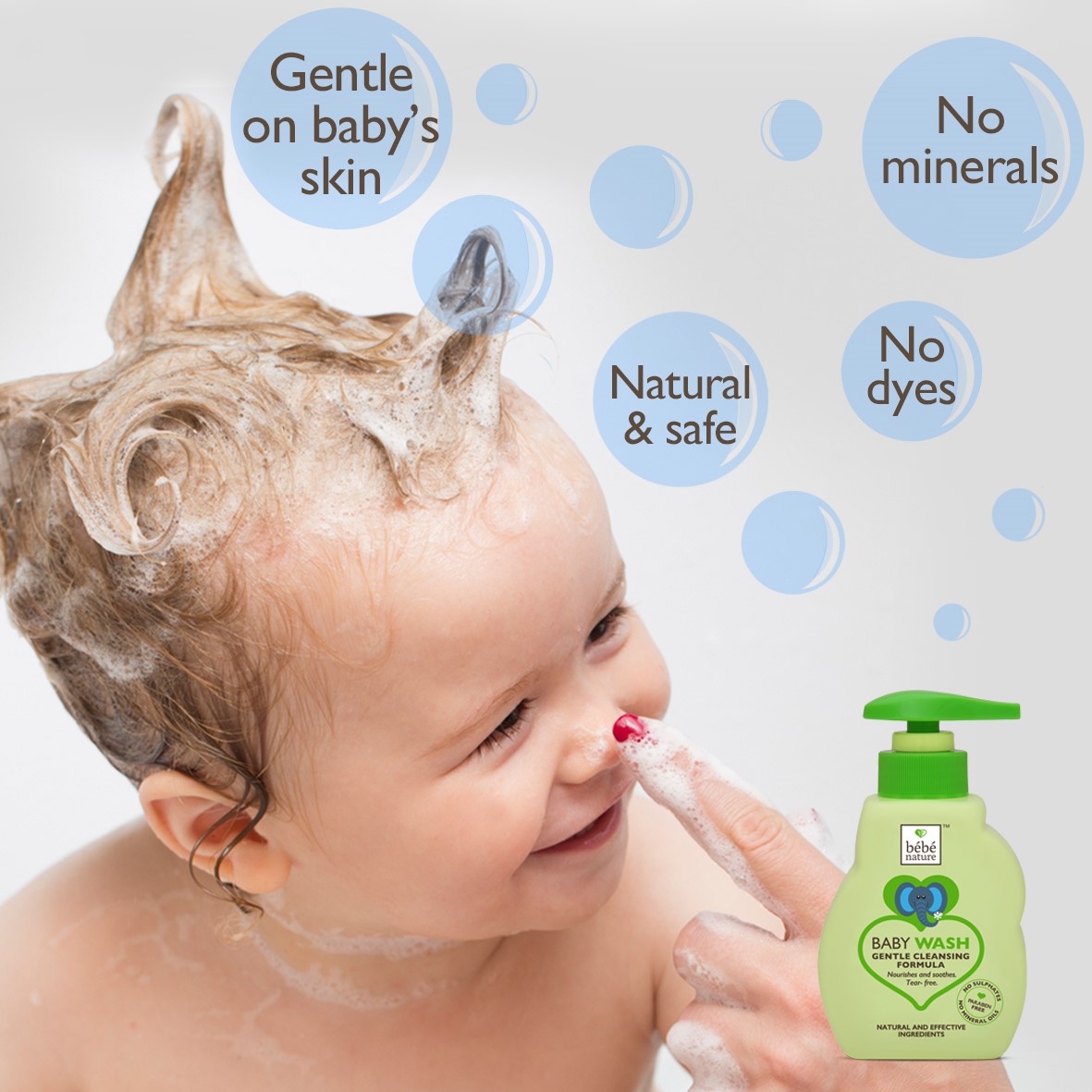 Bebe Nature + baby bath & shampoo + Bebe Nature Natural Baby Wash Gentle Cleansing Formula (Tear Free) + 260 ml + deal