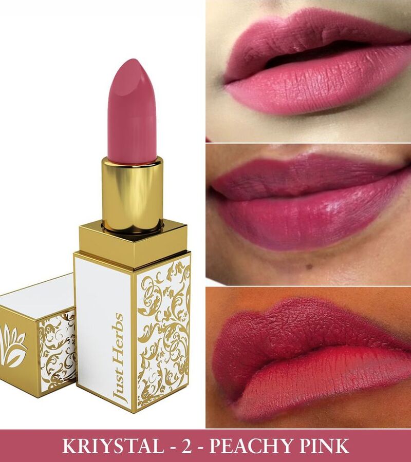 Just Herbs + lips + Herb Enriched Ayurvedic Lipstick + Peachy Pink + shop