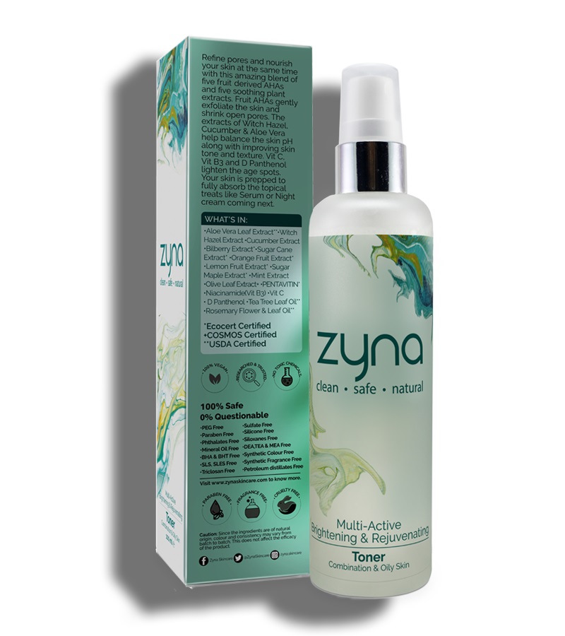 Zyna + toners + mists + Multi-Active Brightening & Rejuvenating Toner + 100 ml + discount
