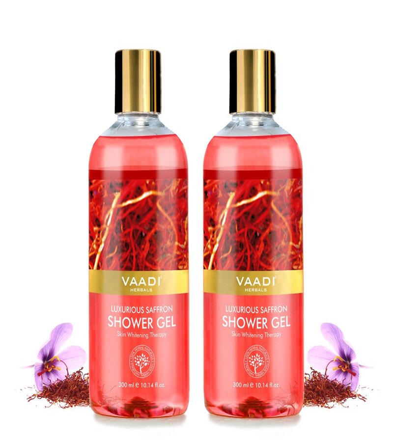 Vaadi Herbals + body wash + Luxurious Saffron Shower Gel + Pack of 2 + buy
