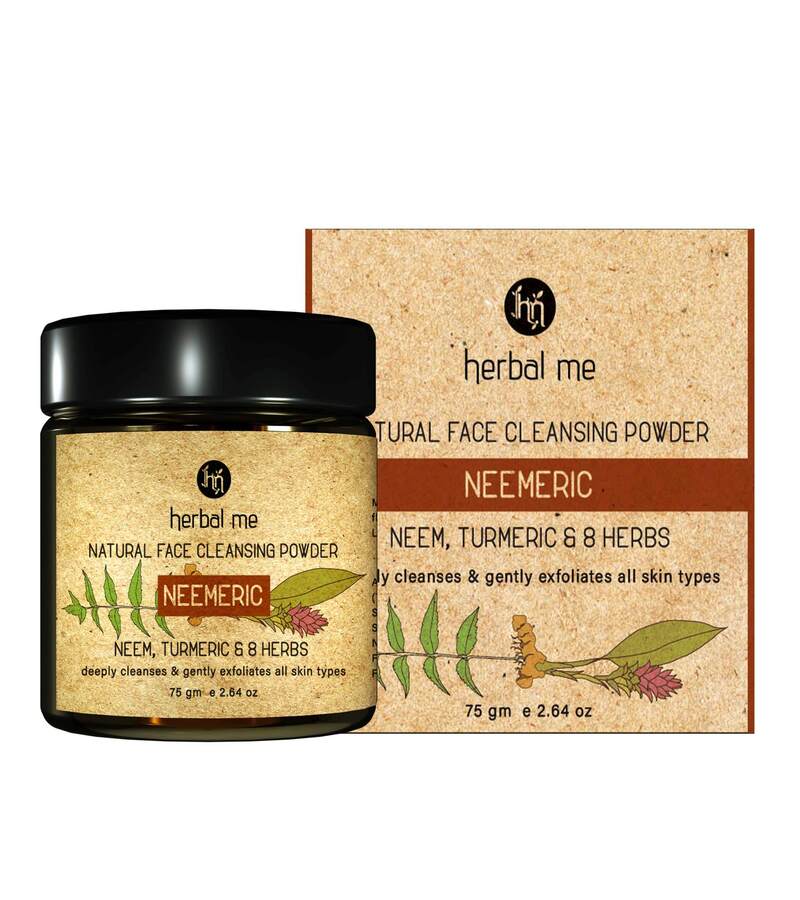 Herbal Me + face wash + scrubs + Neemeric - Natural Face Cleansing Powder (Soap - Free) + 75g + discount