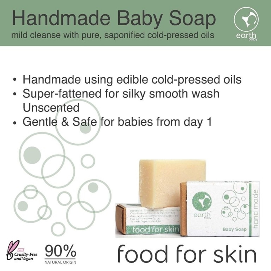 earthBaby + baby bath & shampoo + Handmade Baby Soap, for babies below 1 year, 3*100gm, Pack of 3 + 3*100g + discount