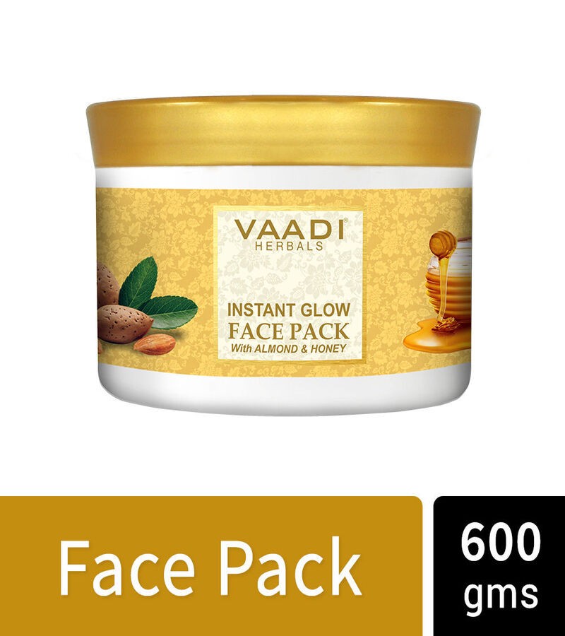 Vaadi Herbals + peels & masks + Instant Glow Face Pack with Almond and Honey + 600g + shop