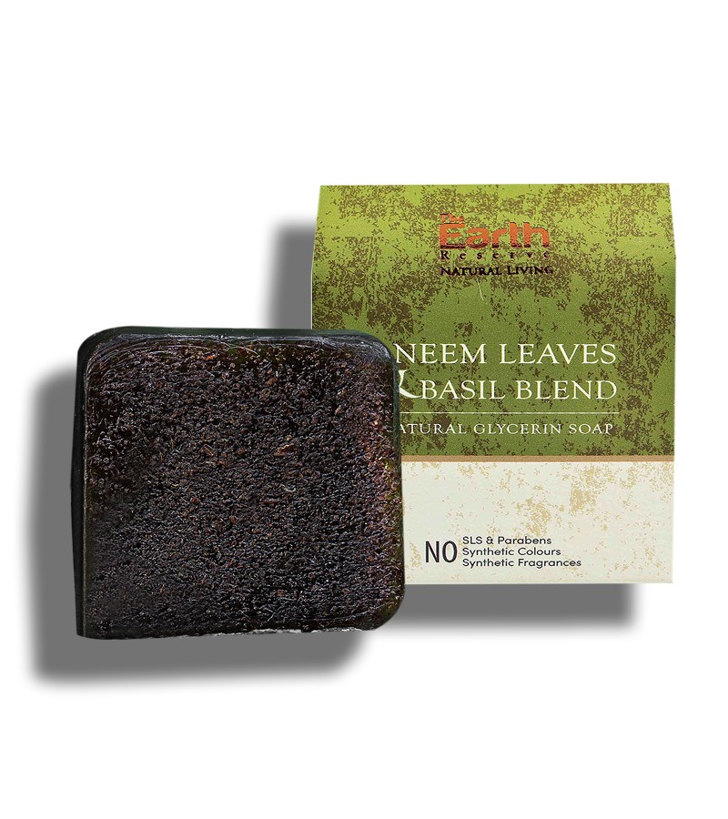 The Earth Reserve + soaps + liquid handwash + Neem Leaves And Basil Blend Natural Glycerin Soap + 100 gm + buy