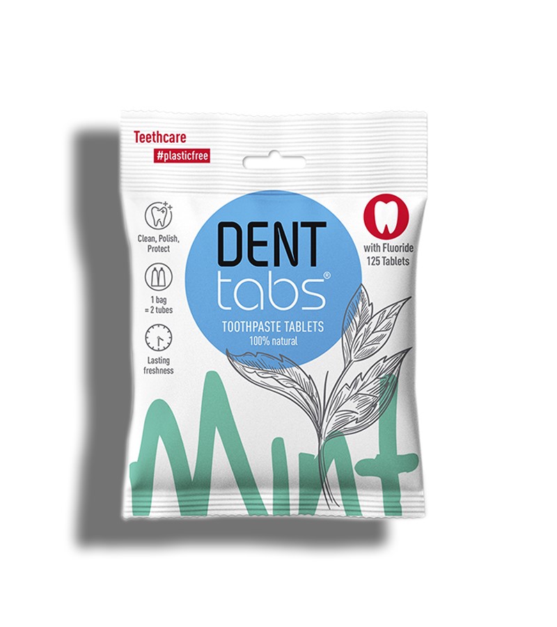 Denttabs + toothpaste & tabs + Denttabs toothpaste tablets – Mint flavor 125 Tablets with fluoride + 125 Tablets + buy